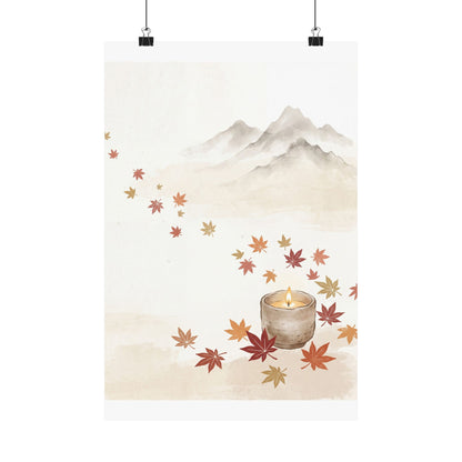 Mountain Mist Wall Art Print | Autumn Japandi Japanese Pattern Art