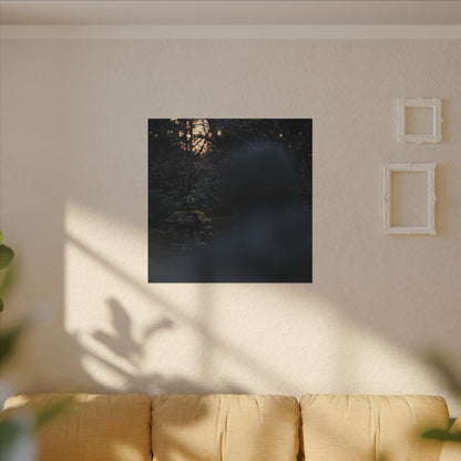 Spring Stone Lantern Moody Minimal Canvas Art | Bold Decor