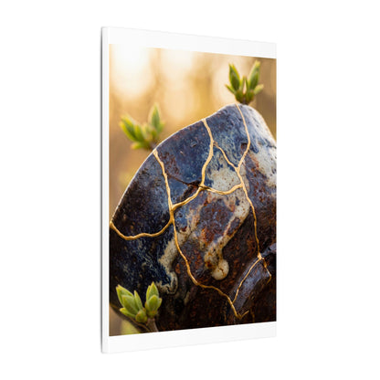 Fukinsei Rust Patina Canvas Art - Kintsugi Gold Repair