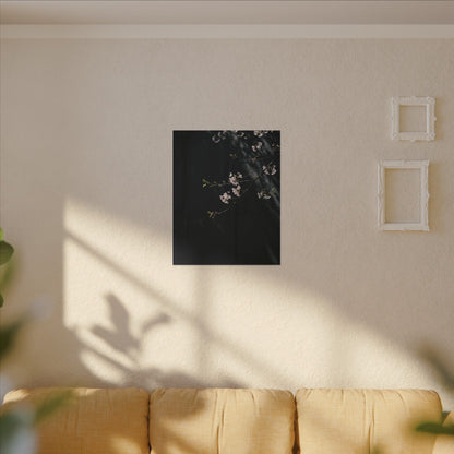 Cherry Blossom Spring Canvas Art | Dark Japandi Sophisticated Design