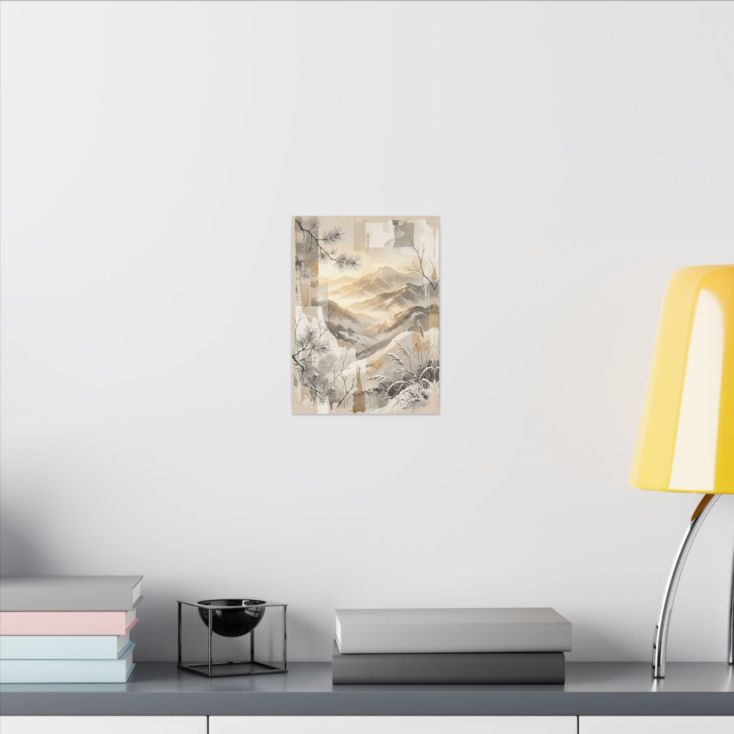 Shibui Mountain Mist Canvas Art - Japandi Japanese Pattern