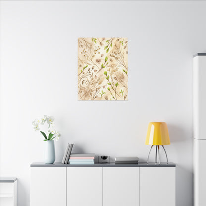 Spring Dried Flowers Watercolor Canvas Art | Earthy Decor