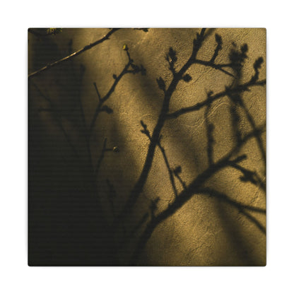 Golden Hour Shadow Play Canvas Art - Dark Japandi Seijaku