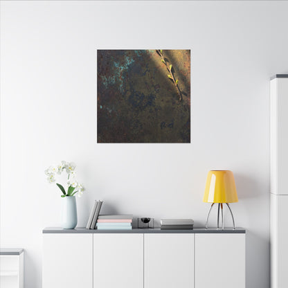 Golden Hour Rust Patina Canvas Art - Dark Japandi Ma
