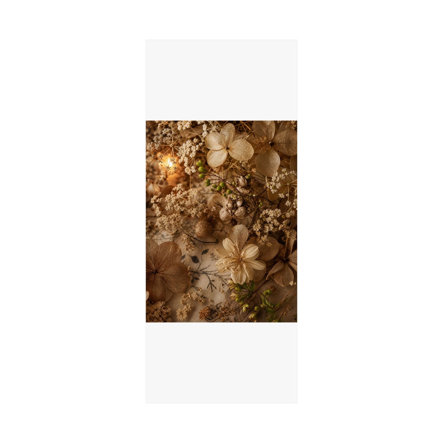 Candlelight Dried Flowers Wall Art Print - Japandi Fukinsei