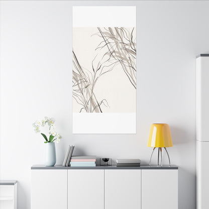 Neutral Shoji Screen Canvas Art - Minimal Line Japandi