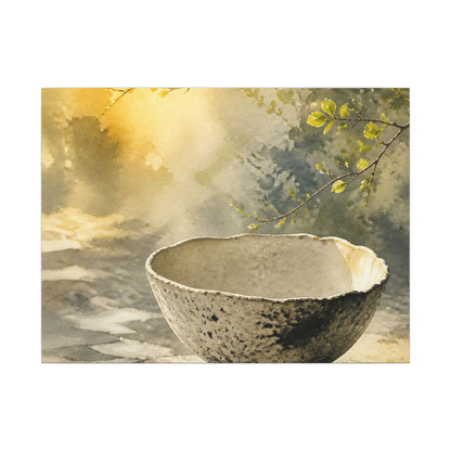 Cozy Ceramic Bowl Canvas Art - Watercolor Japandi