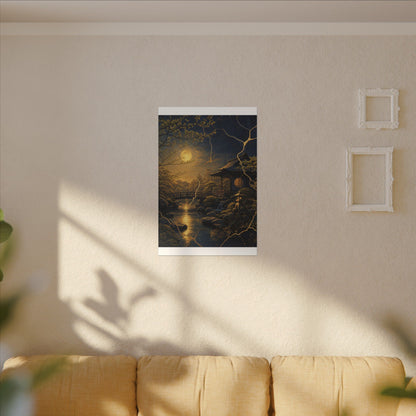 Spring Moonlit Garden Gold Vein Canvas Art | Resilient Decor