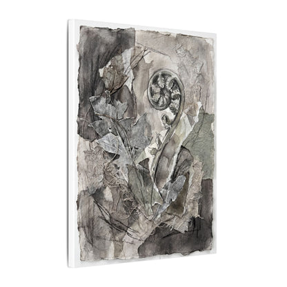 Japandi Fern Unfurling in Overcast | Texture Canvas Art