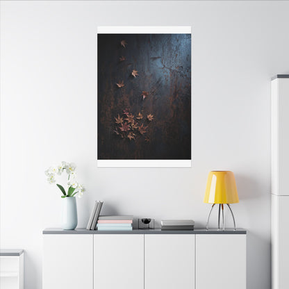Moonlight Rust Patina Canvas Art - Dark Japandi Mono No Aware
