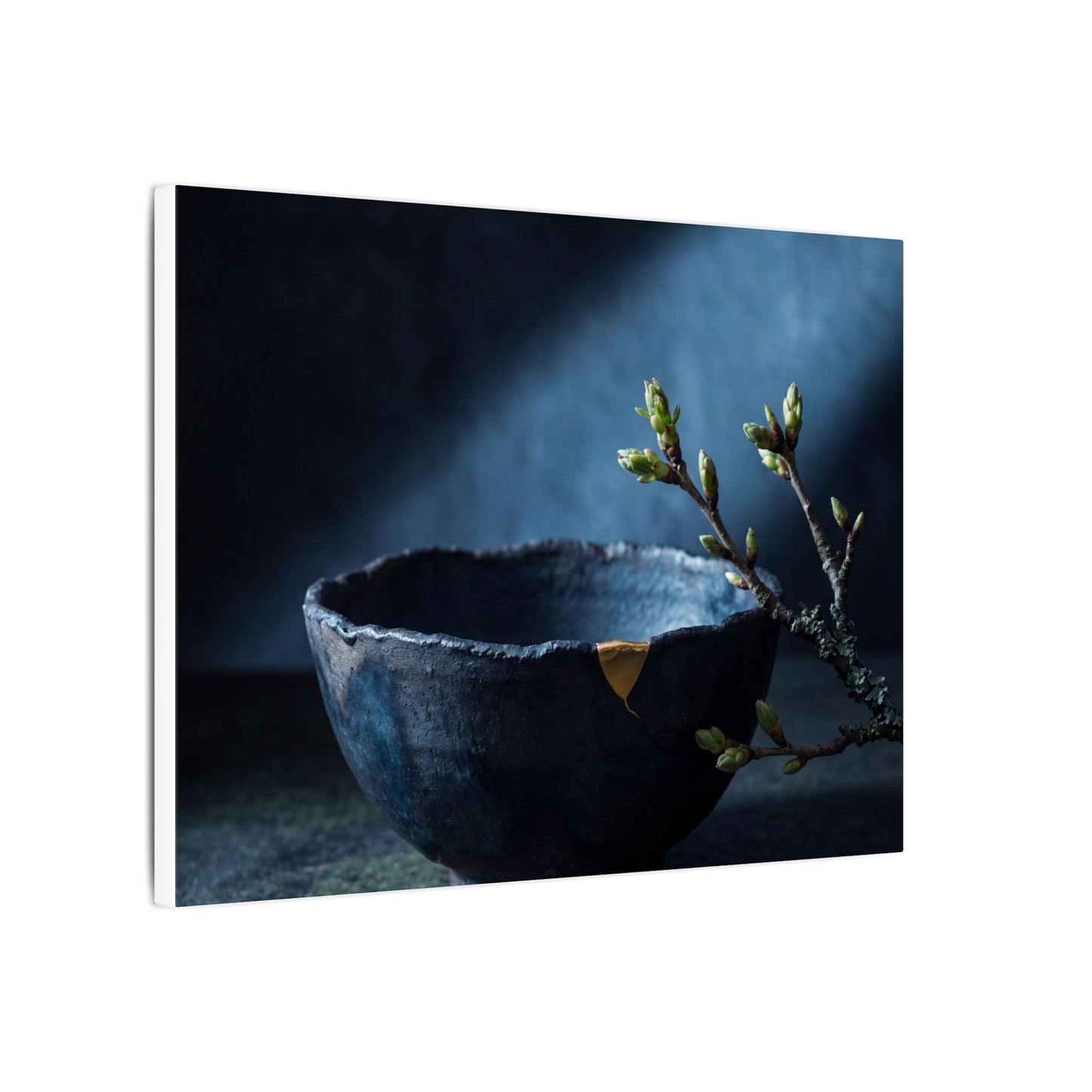 Sophisticated Ceramic Bowl Canvas Art - Shadow Zen Dark Japandi