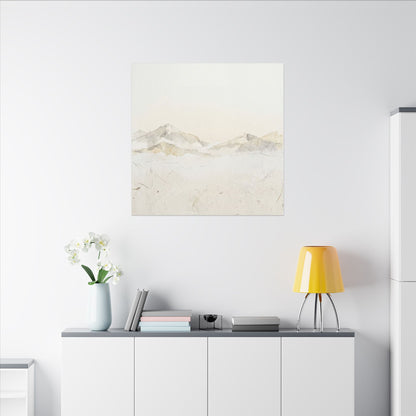Mountain Mist Winter Canvas Art | Japandi Warm Design