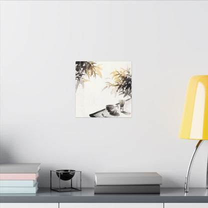 Tea Ceremony Sumi E Canvas Art | Serene Zen Art