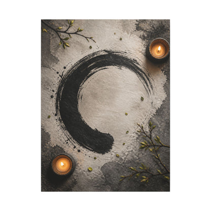Candlelight Ink Brushstroke Canvas Art - Zen Ma