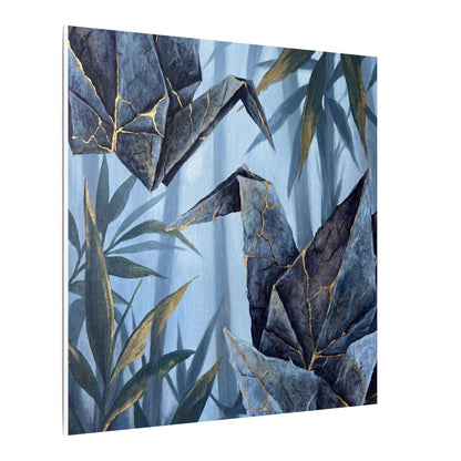 Paper Fold Canvas Art | Summer Kintsugi Crackle Gold Art