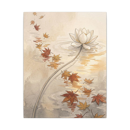 Lotus Flower Canvas Art | Autumn Japandi Minimal Line Art