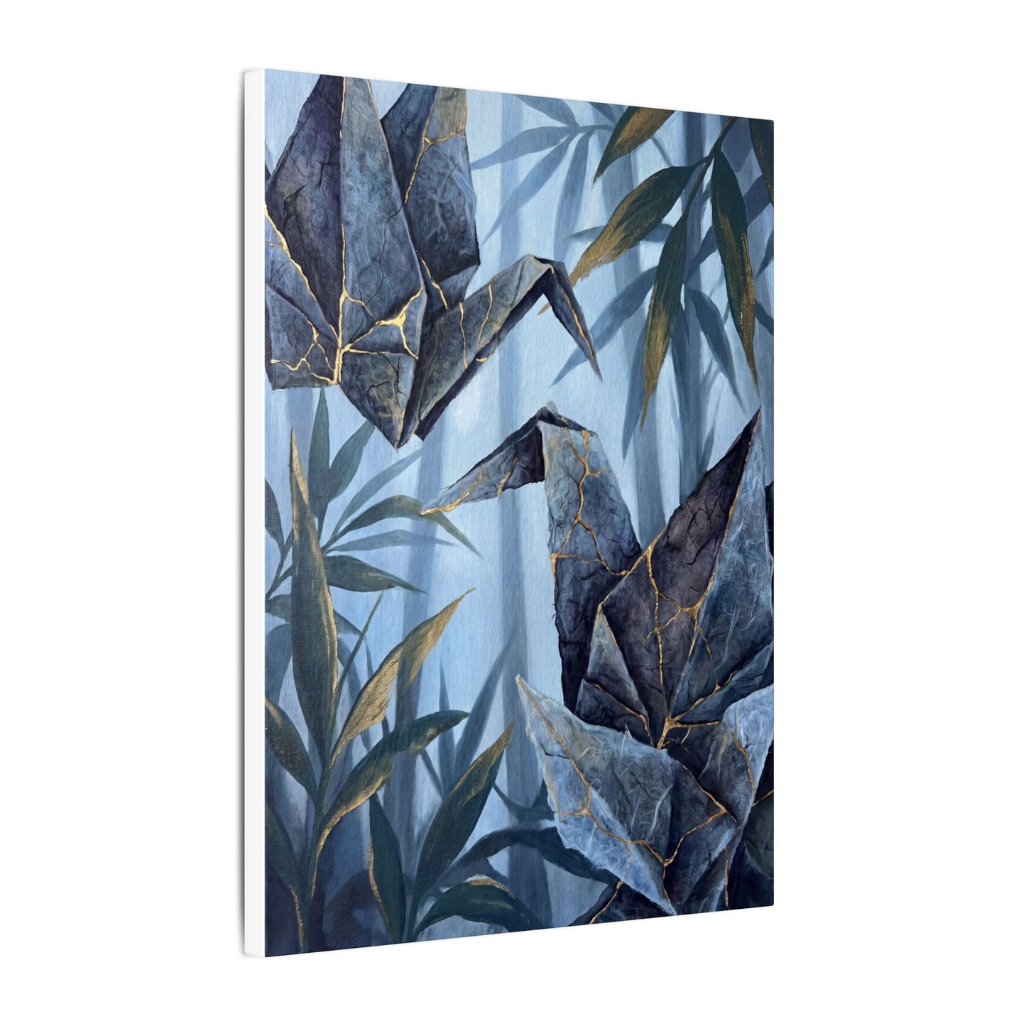 Paper Fold Canvas Art | Summer Kintsugi Crackle Gold Art