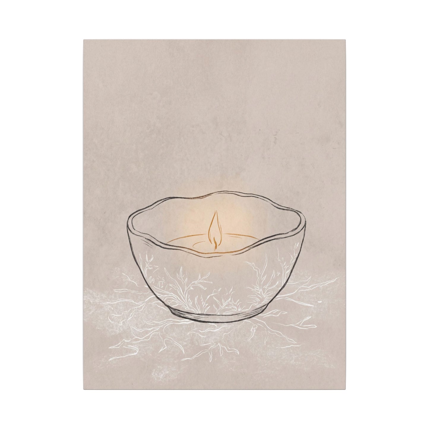 Ceramic Bowl Minimal Line Canvas Art | Neutral Japandi Art