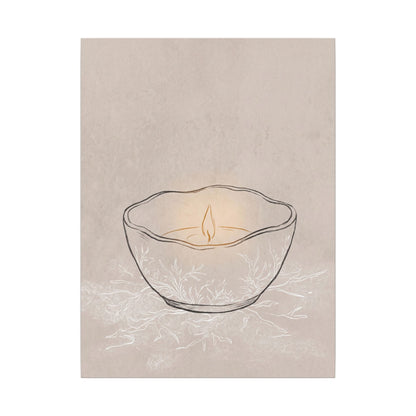 Ceramic Bowl Minimal Line Canvas Art | Neutral Japandi Art