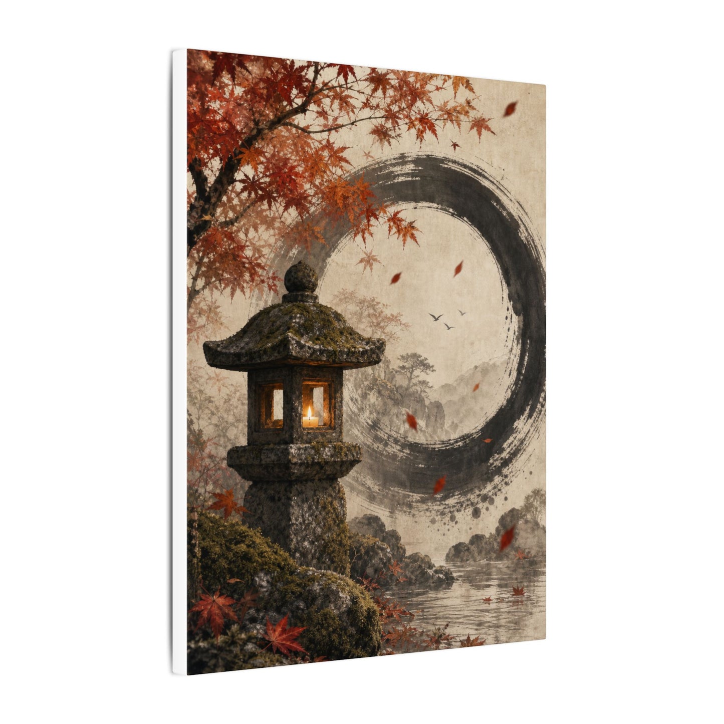 Ma Stone Lantern Canvas Art - Zen Enso