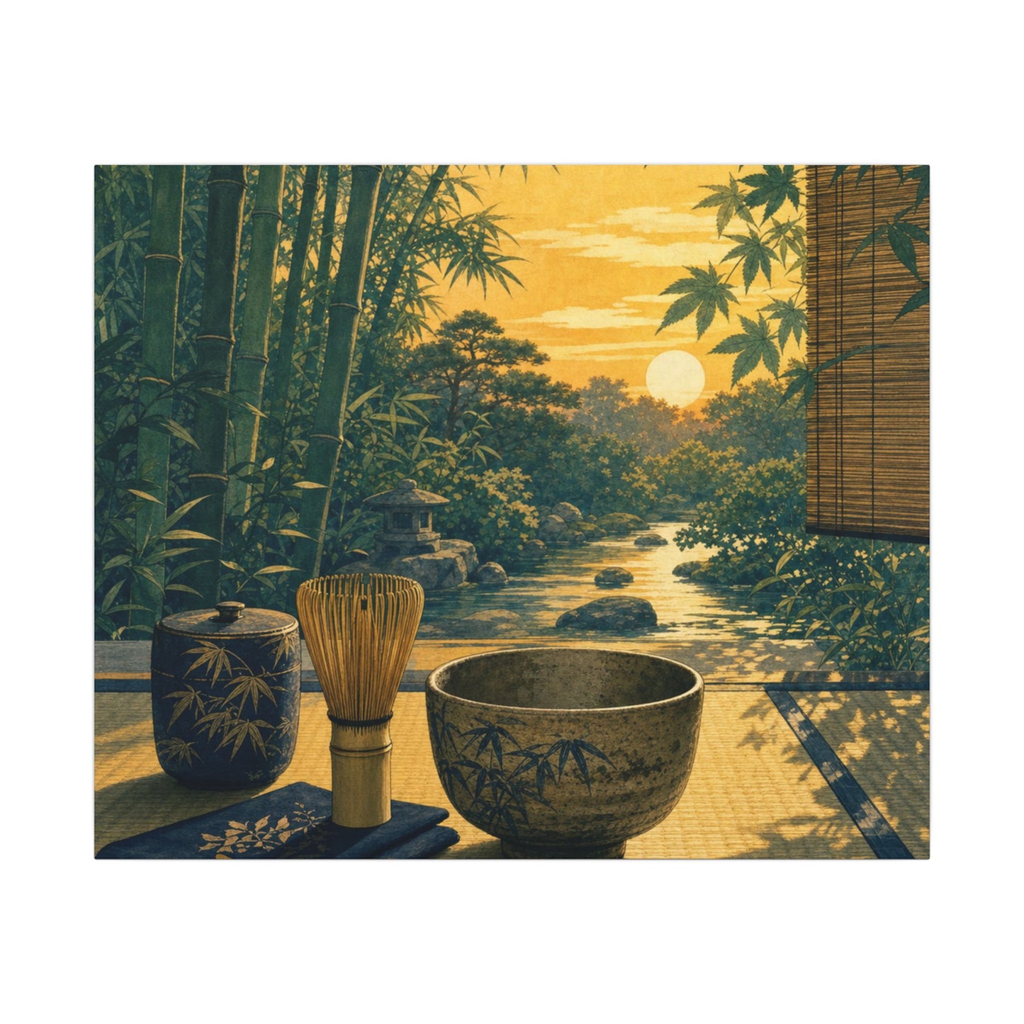 Ma Tea Ceremony Canvas Art - Zen Ukiyo E Inspired