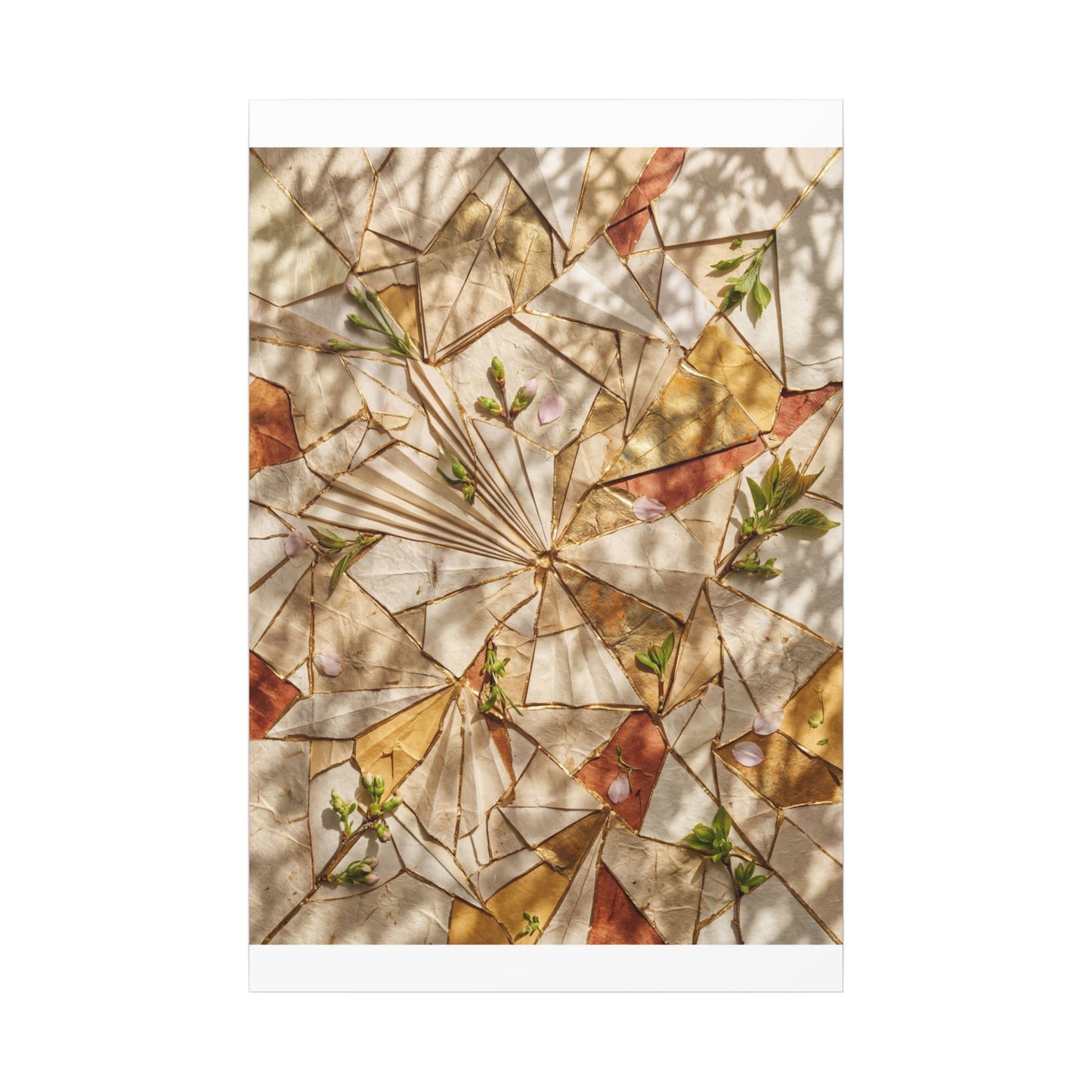 Resilient Paper Fold Canvas Art - Gold Repair Kintsugi
