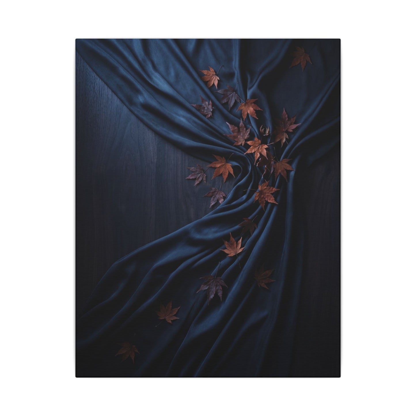 Silk Drape Autumn Canvas Art | Dark Japandi Sophisticated Design