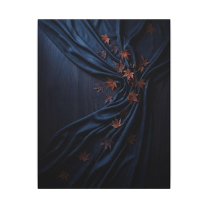 Silk Drape Autumn Canvas Art | Dark Japandi Sophisticated Design
