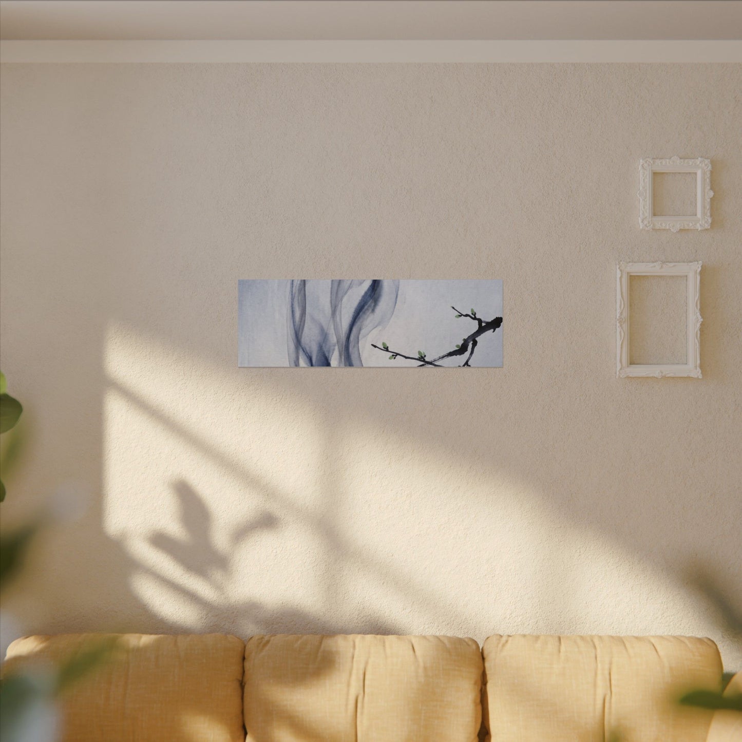 Incense Smoke Spring Canvas Art | Zen Tranquil Design