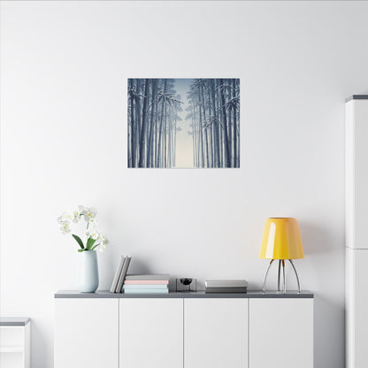Bamboo Grove Canvas Art | Winter Zen Ukiyo E Inspired Art