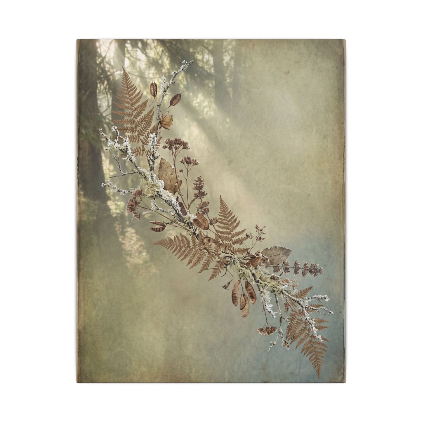 Winter Dried Flowers Forest Whimsy Canvas Art | Earthy Decor