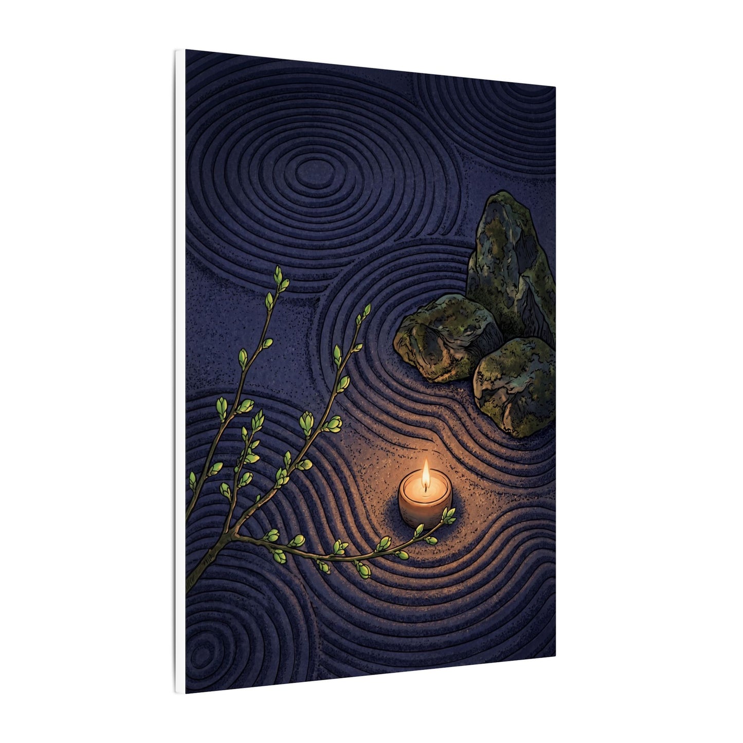 Mono No Aware Rock Garden Canvas Art - Zen Ukiyo E Inspired