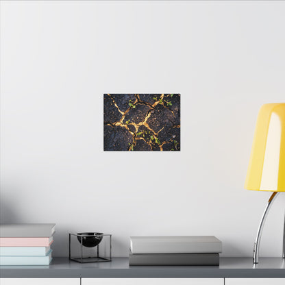 Spring Cracked Earth Crackle Gold Canvas Art | Healing Decor