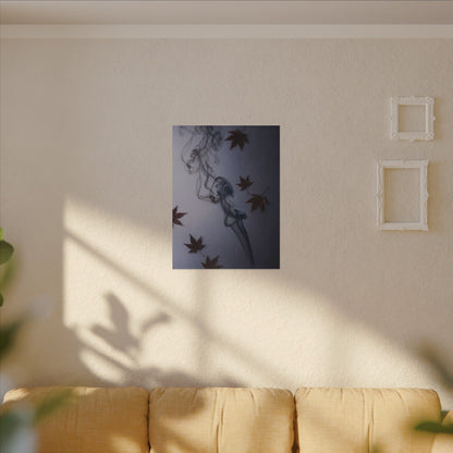 Dark Japandi Incense Smoke in Dawn | Moody Minimal Canvas Art