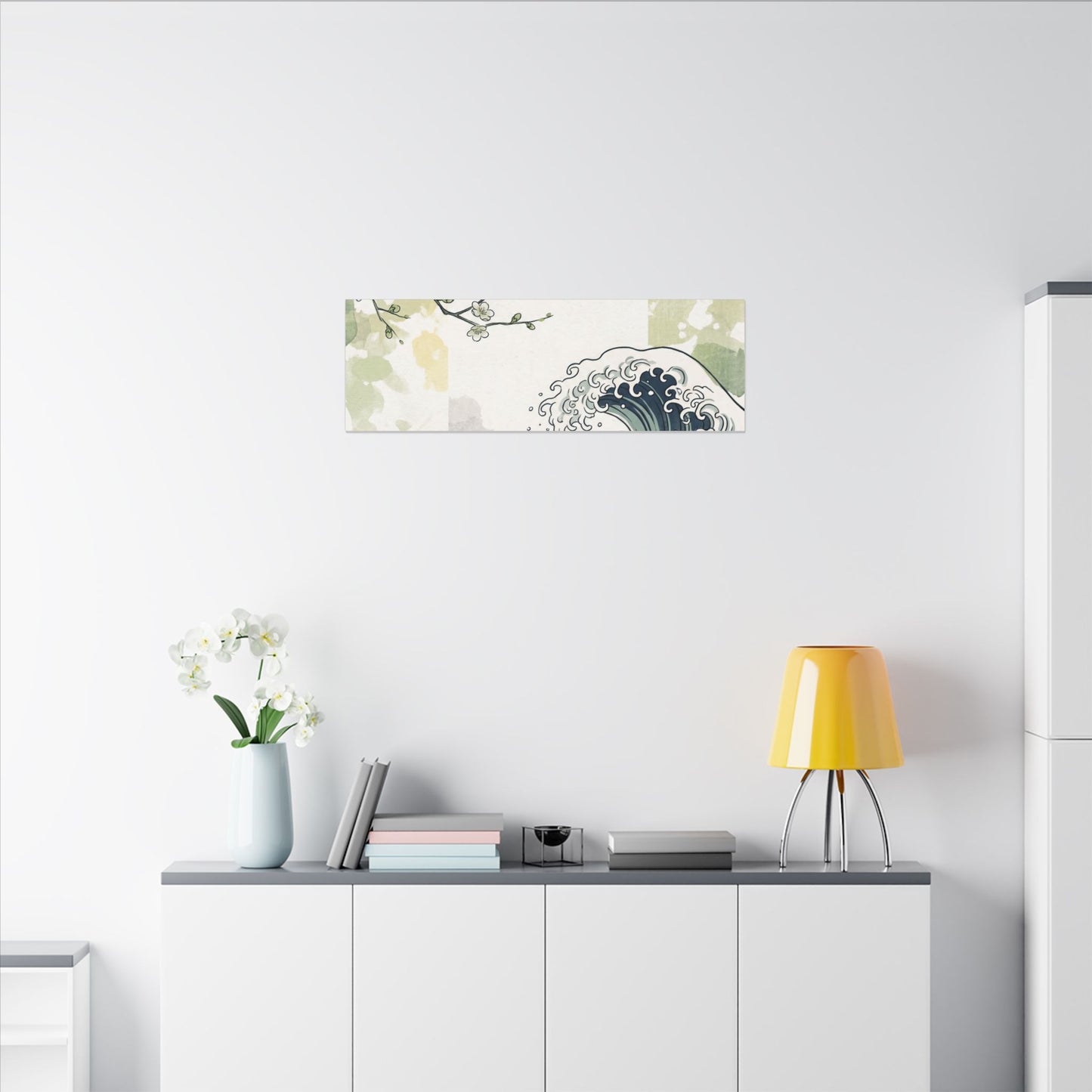 Spring Ocean Wave Ukiyo E Inspired Canvas Art | Serene Decor