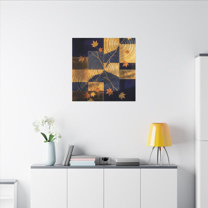 Autumn Water Ripple Crackle Gold Canvas Art | Artful Decor