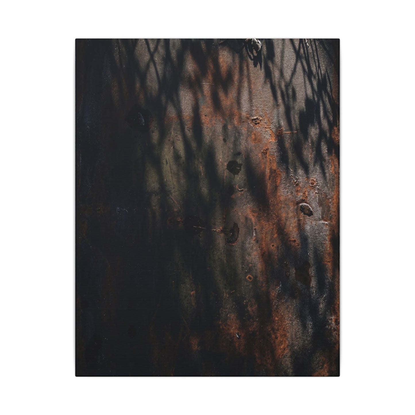 Rust Patina Shadow Zen Canvas Art | Luxurious Dark Japandi Art