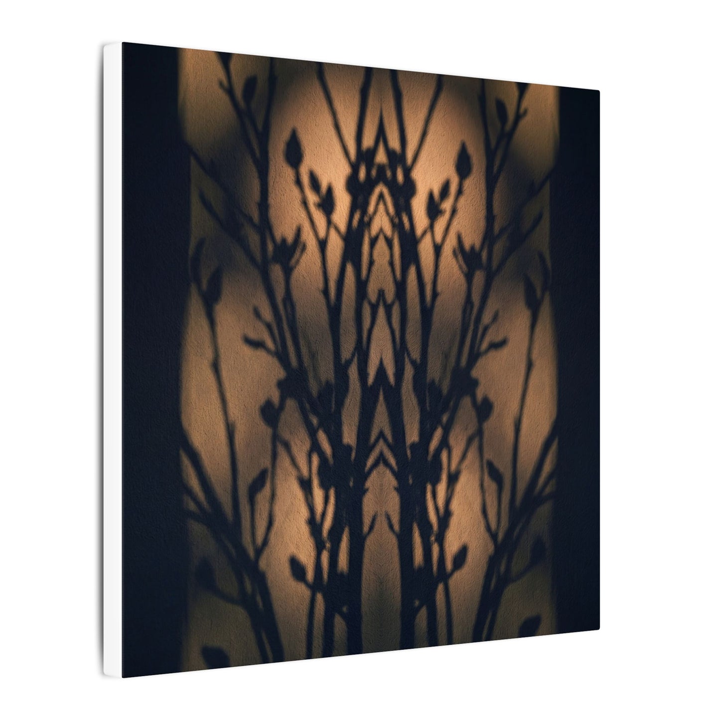 Dark Japandi Shadow Play in Golden Hour | Shadow Zen Canvas Art