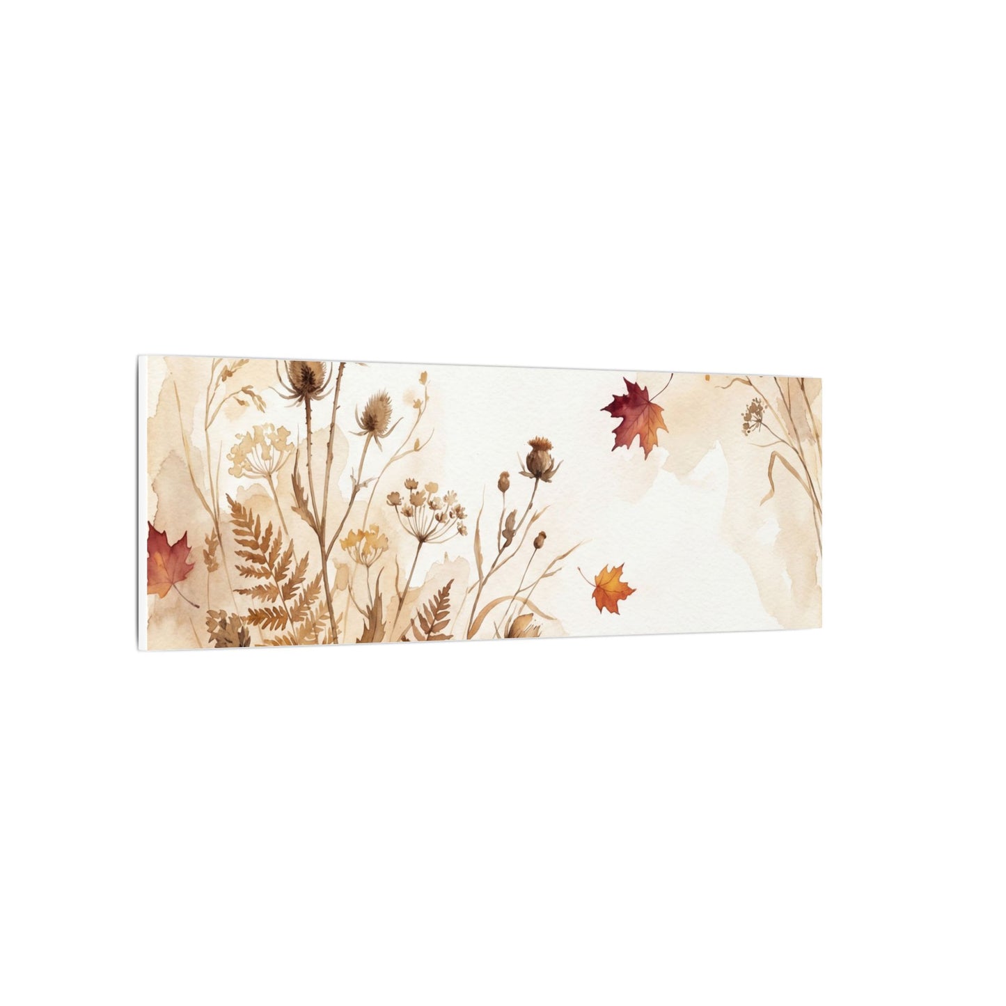 Dried Flowers Canvas Art | Autumn Japandi Watercolor Art