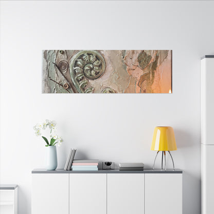 Datsuzoku Fern Unfurling Canvas Art - Japandi Texture