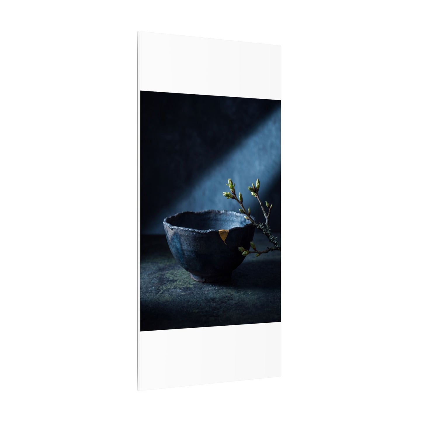 Ceramic Bowl Shadow Zen Canvas Art | Sophisticated Dark Japandi Art