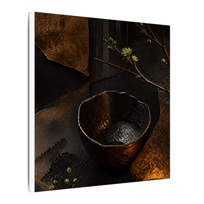 Atmospheric Ceramic Bowl Canvas Art - Shadow Zen Dark Japandi