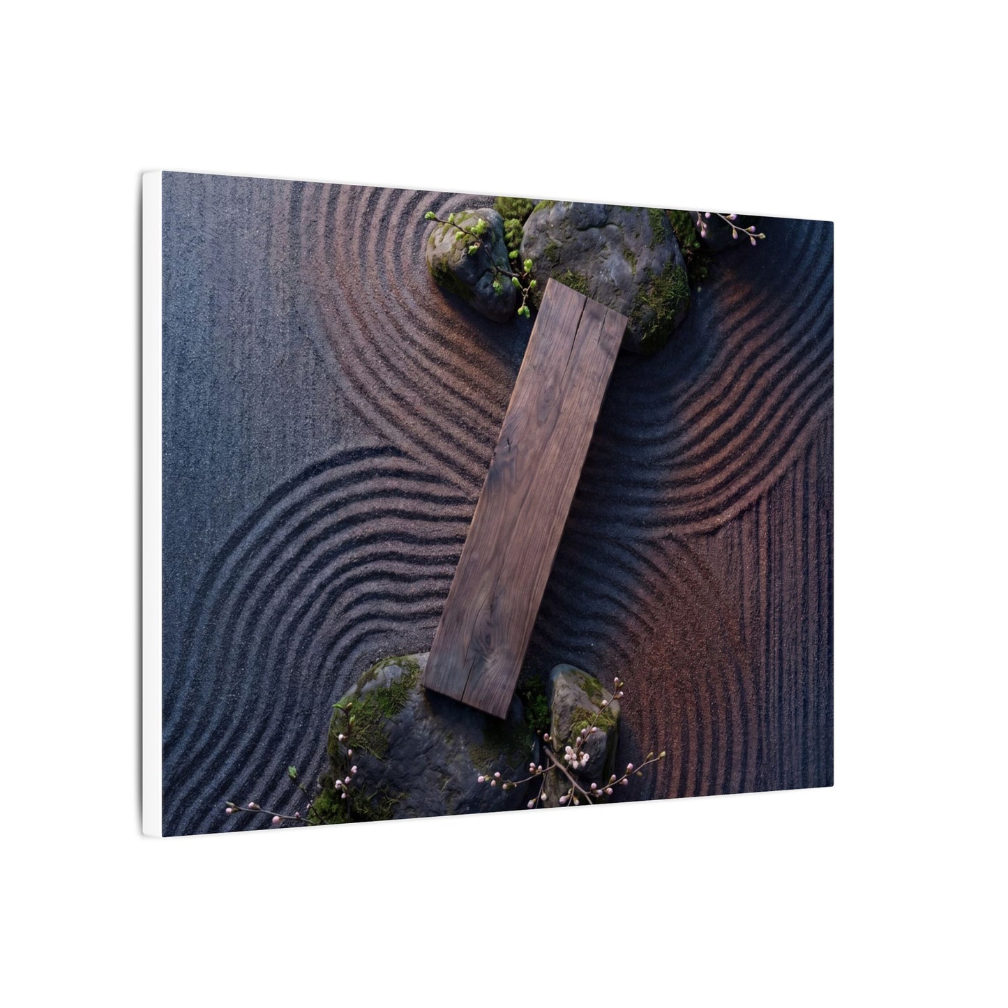 Spring Rock Garden Moody Minimal Canvas Art | Atmospheric Decor