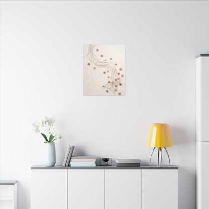 Japandi Silk Drape in Dawn | Minimal Line Canvas Art