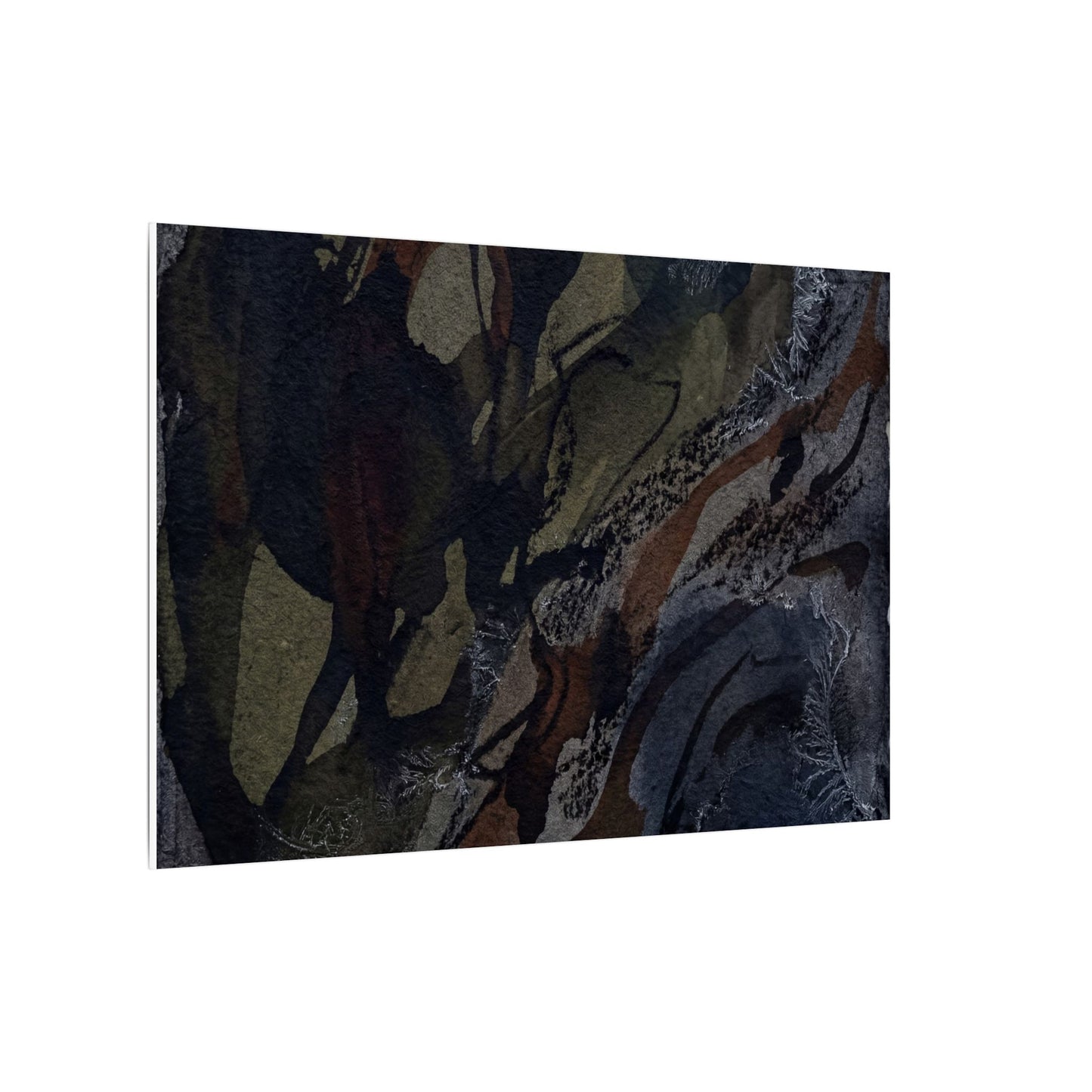 Shadow Play Winter Canvas Art | Dark Japandi Luxurious Design