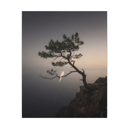 Dawn Pine Tree Canvas Art - Dark Japandi Datsuzoku
