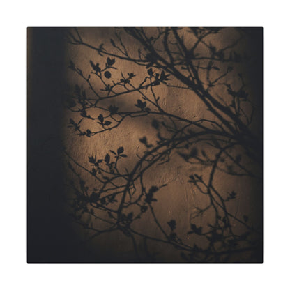 Dark Japandi Shadow Play in Golden Hour | Shadow Zen Canvas Art