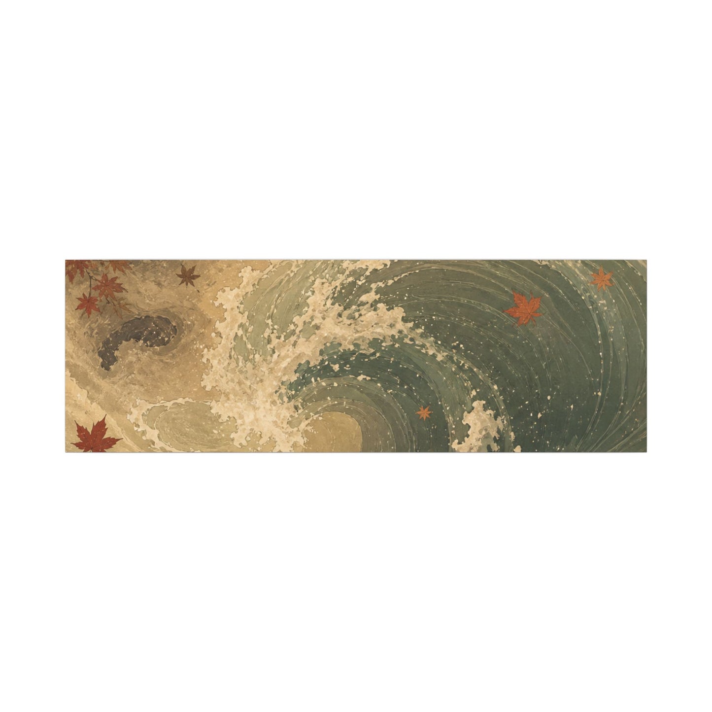 Japandi Ocean Wave in Candlelight | Japanese Pattern Canvas Art