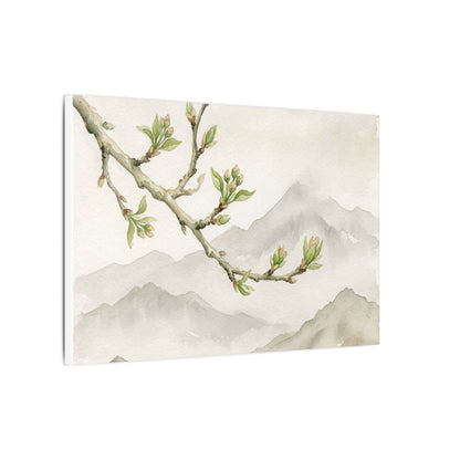 Spring Mountain Mist Watercolor Canvas Art | Cozy Decor