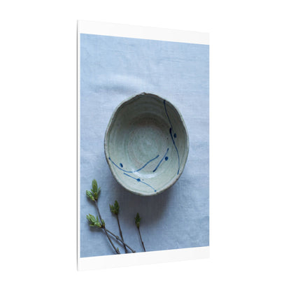 Spring Ceramic Bowl Minimal Line Canvas Art | Warm Decor